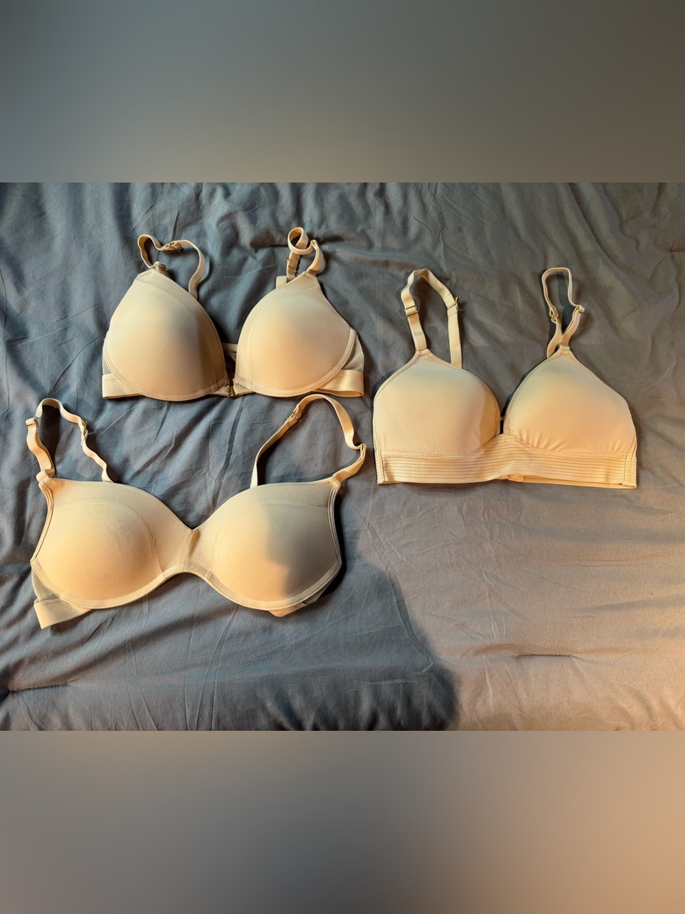 Lively Beige Everyday T-Shirt Bras - Set of Three, 34B, Like Brand, Cute!